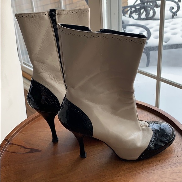 Leather boots Two Toned wing tip - Picture 3 of 7